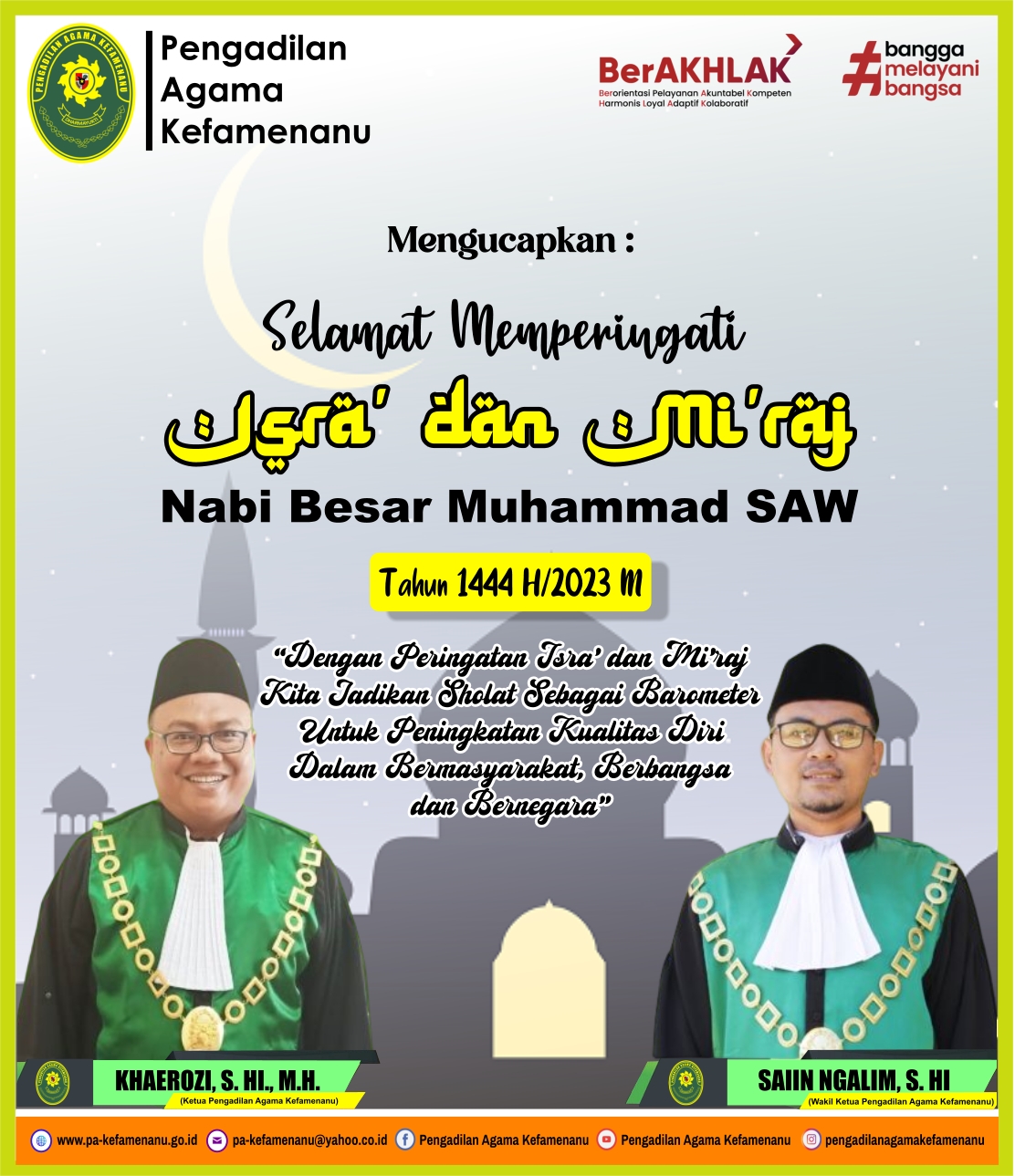 Ucapan Selamat Isra Miraj 1444 H